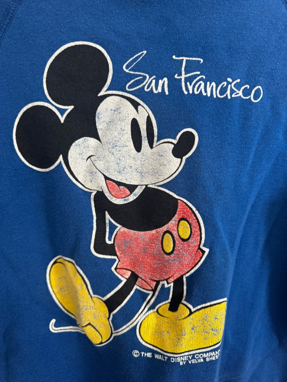 VINTAGE Disney Mickey Mouse San Francisco Sweatshirt - Blue - Picture 5 of 6